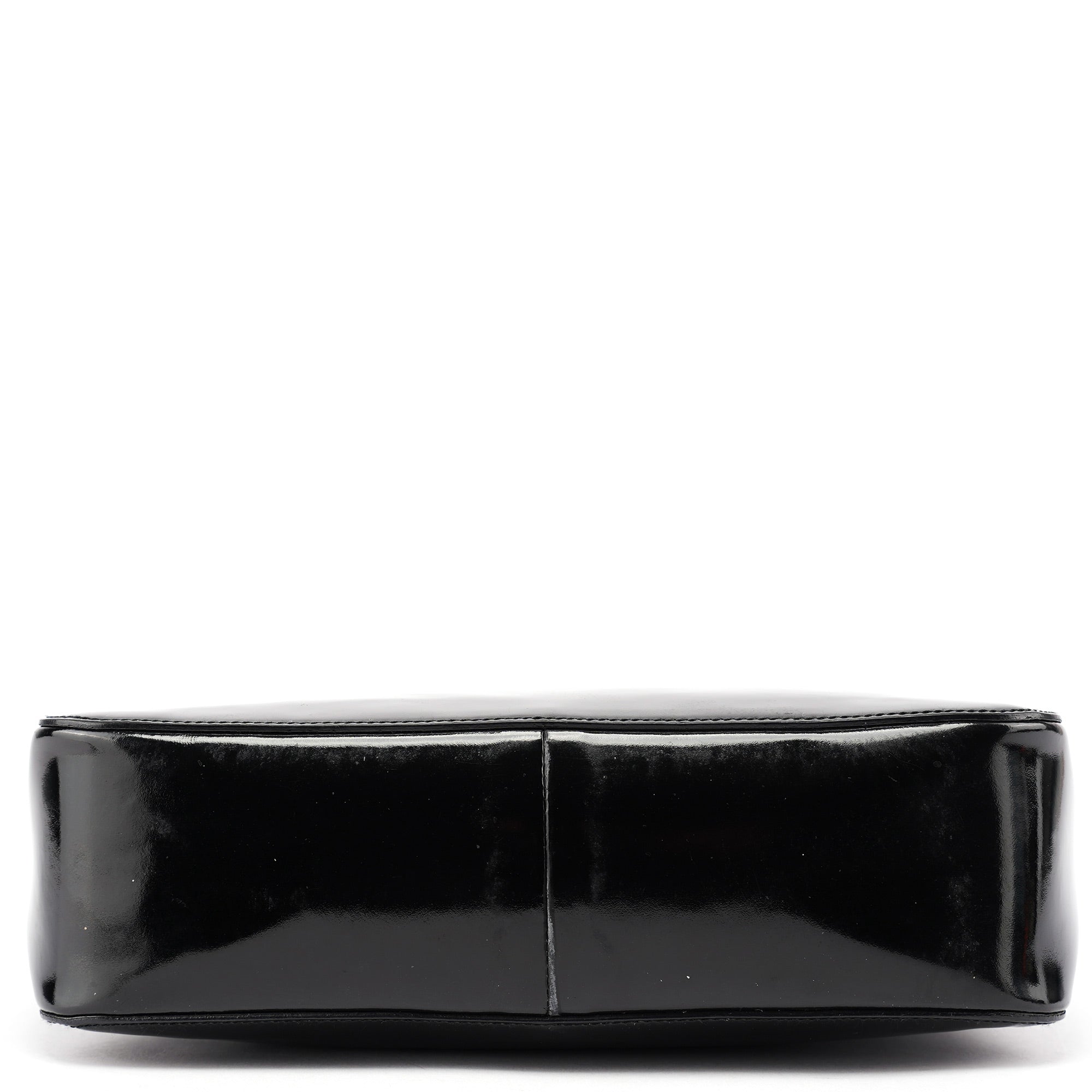 Black Patent Leather Bamboo Tote Bag