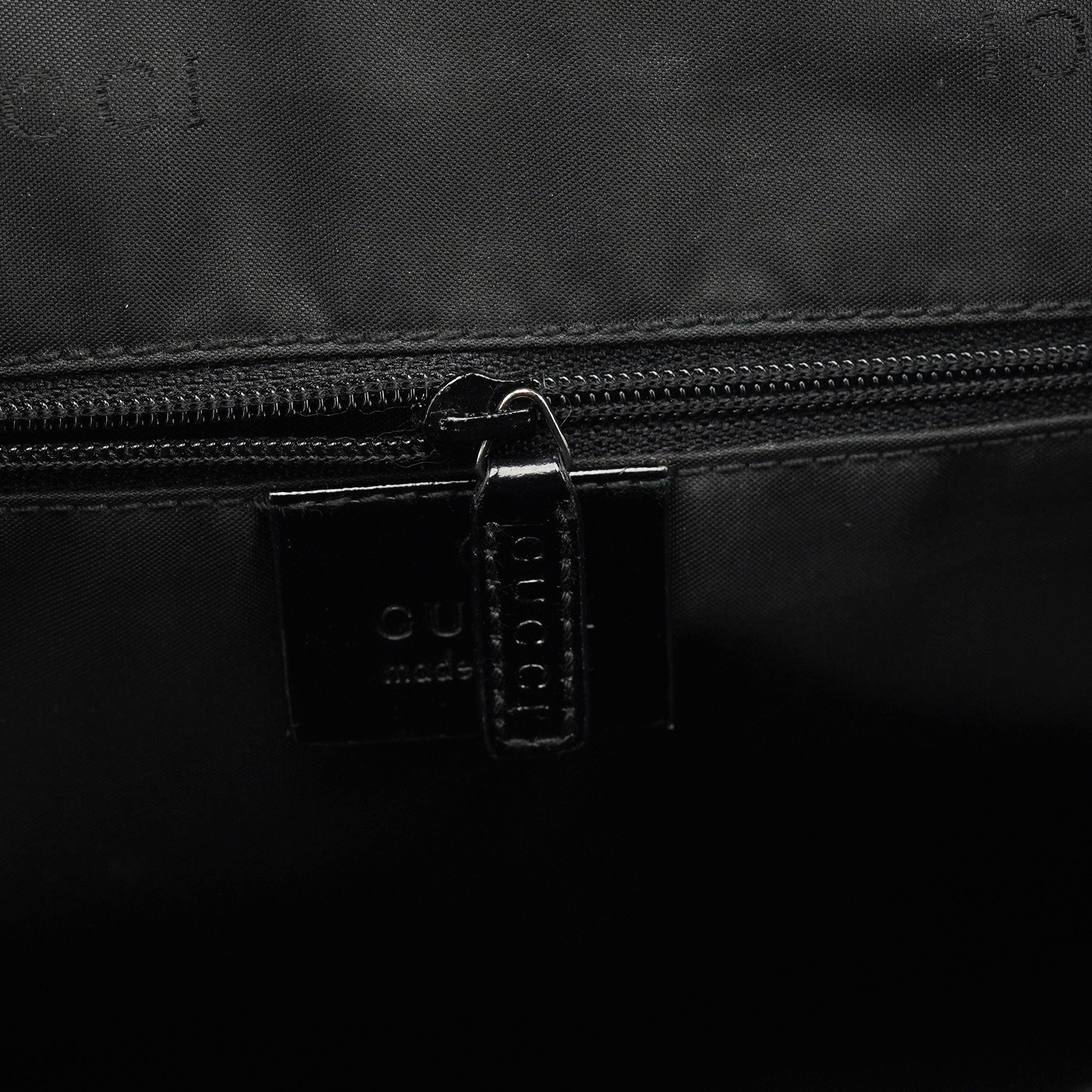 Black Patent Leather Bamboo Tote Bag