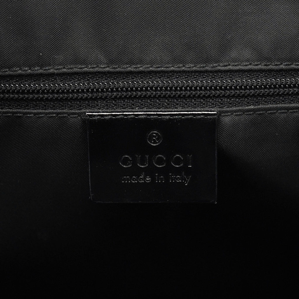 Black Patent Leather Bamboo Tote Bag