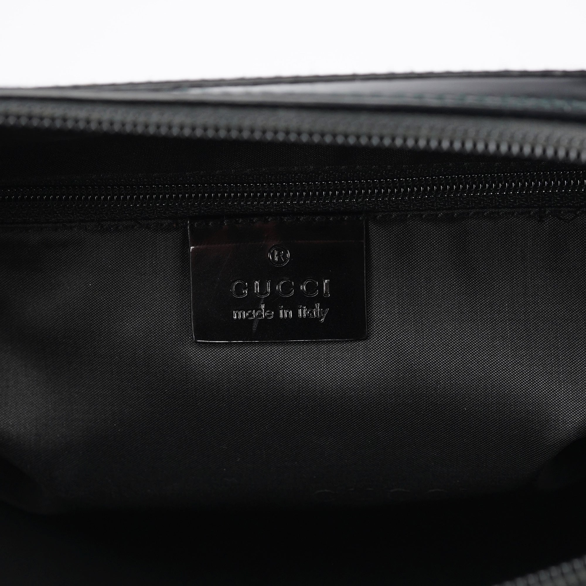 Black Patent Leather Bamboo Tote Bag