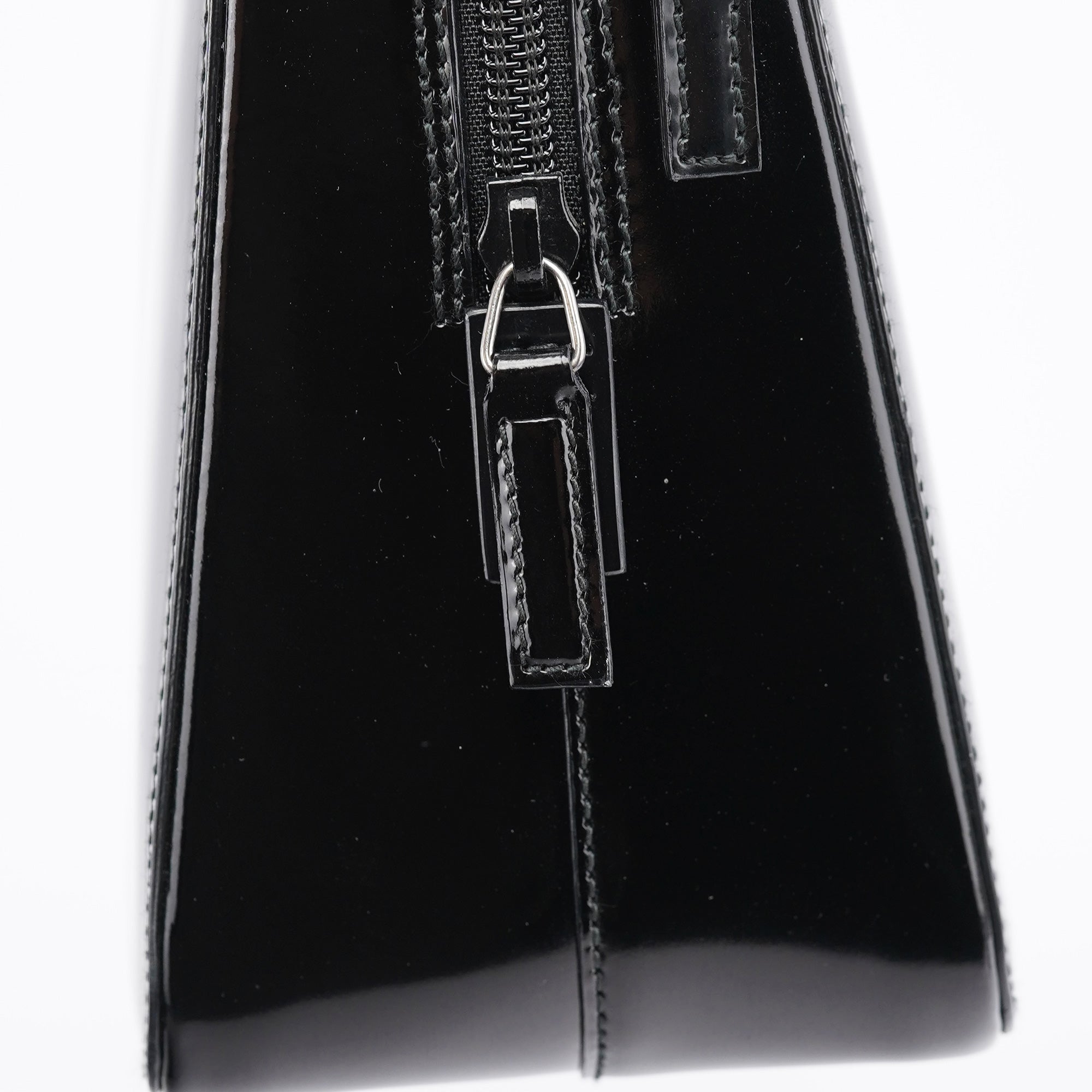 Black Patent Leather Bamboo Tote Bag