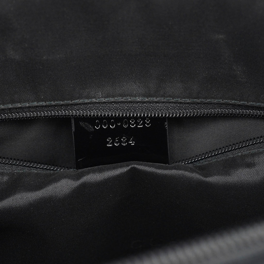 Black Patent Leather Bamboo Tote Bag