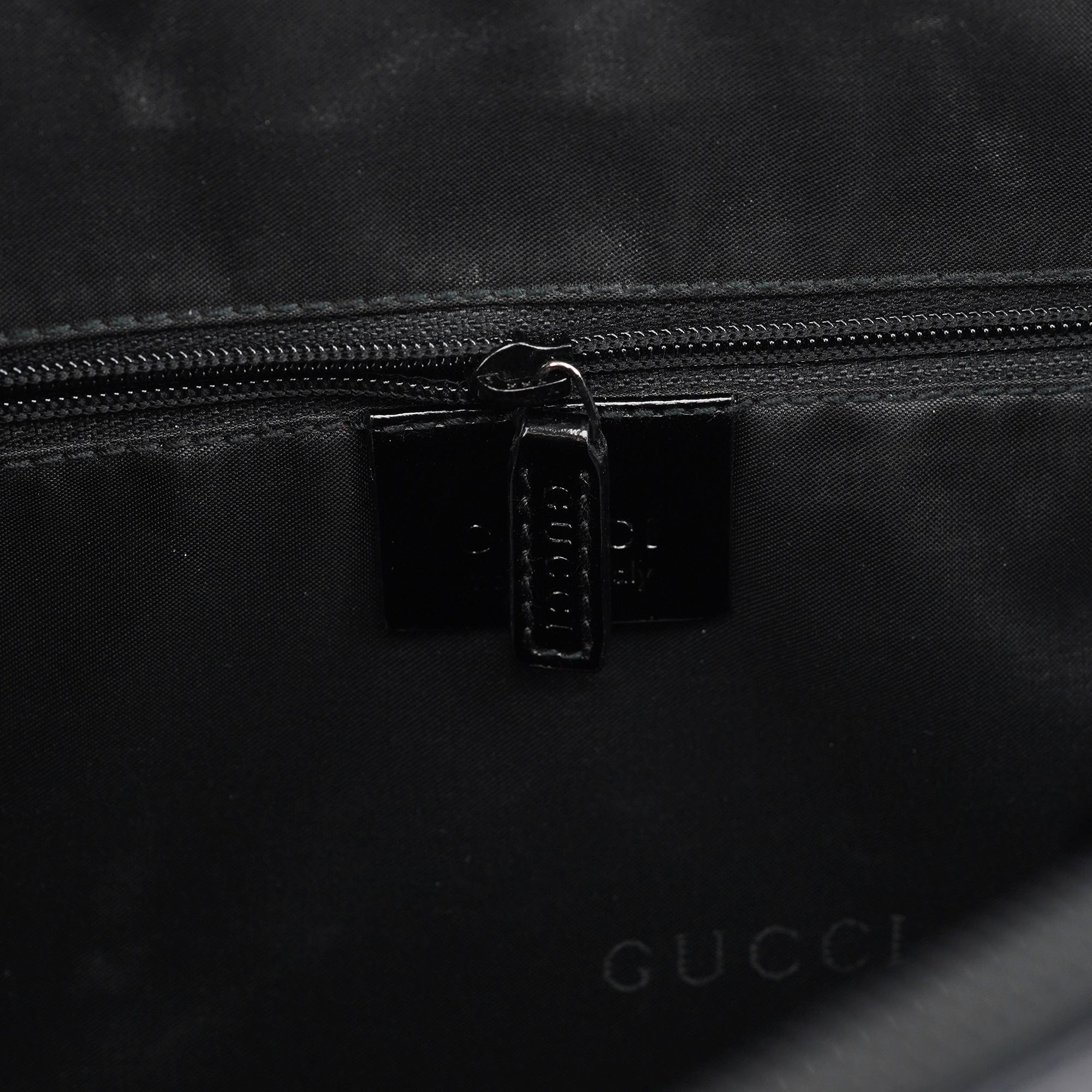 Black Patent Leather Bamboo Tote Bag