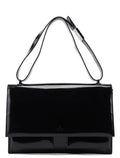 Black Patent Leather Flap Shoulder Bag
