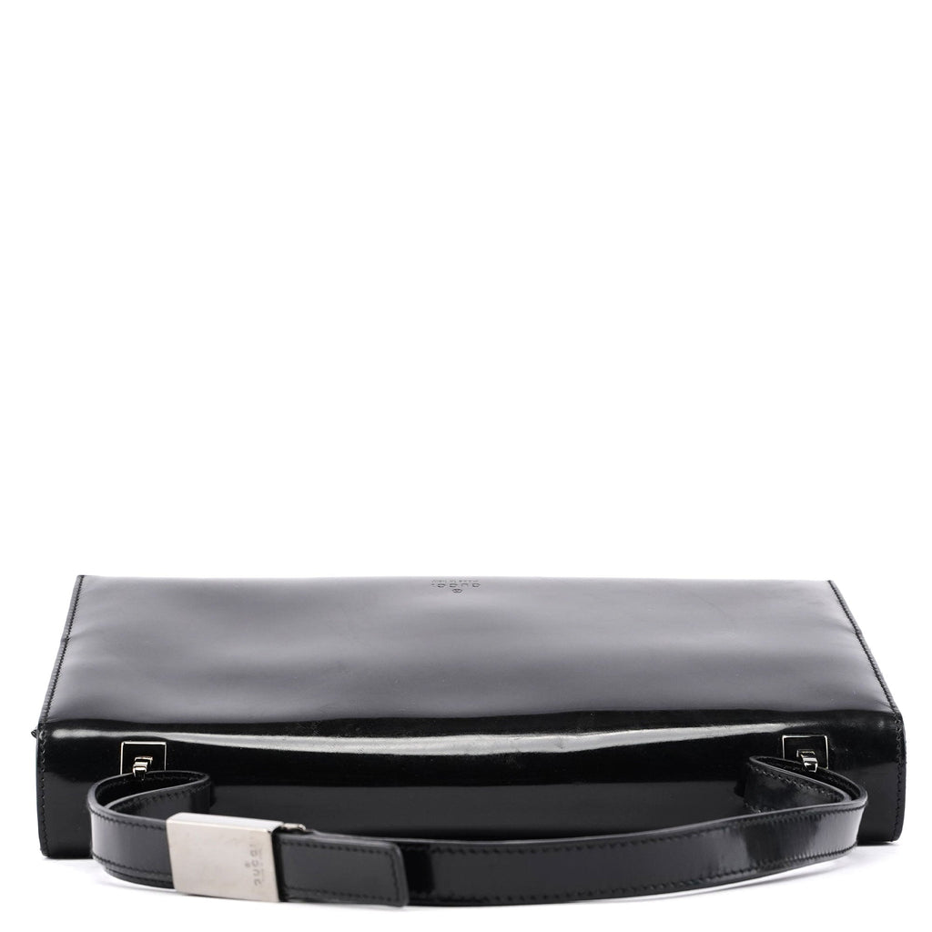 Black Patent Leather Flap Shoulder Bag