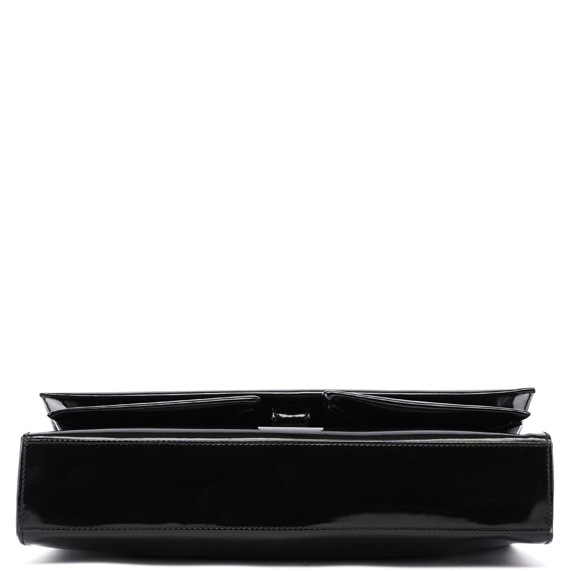 Black Patent Leather Flap Shoulder Bag