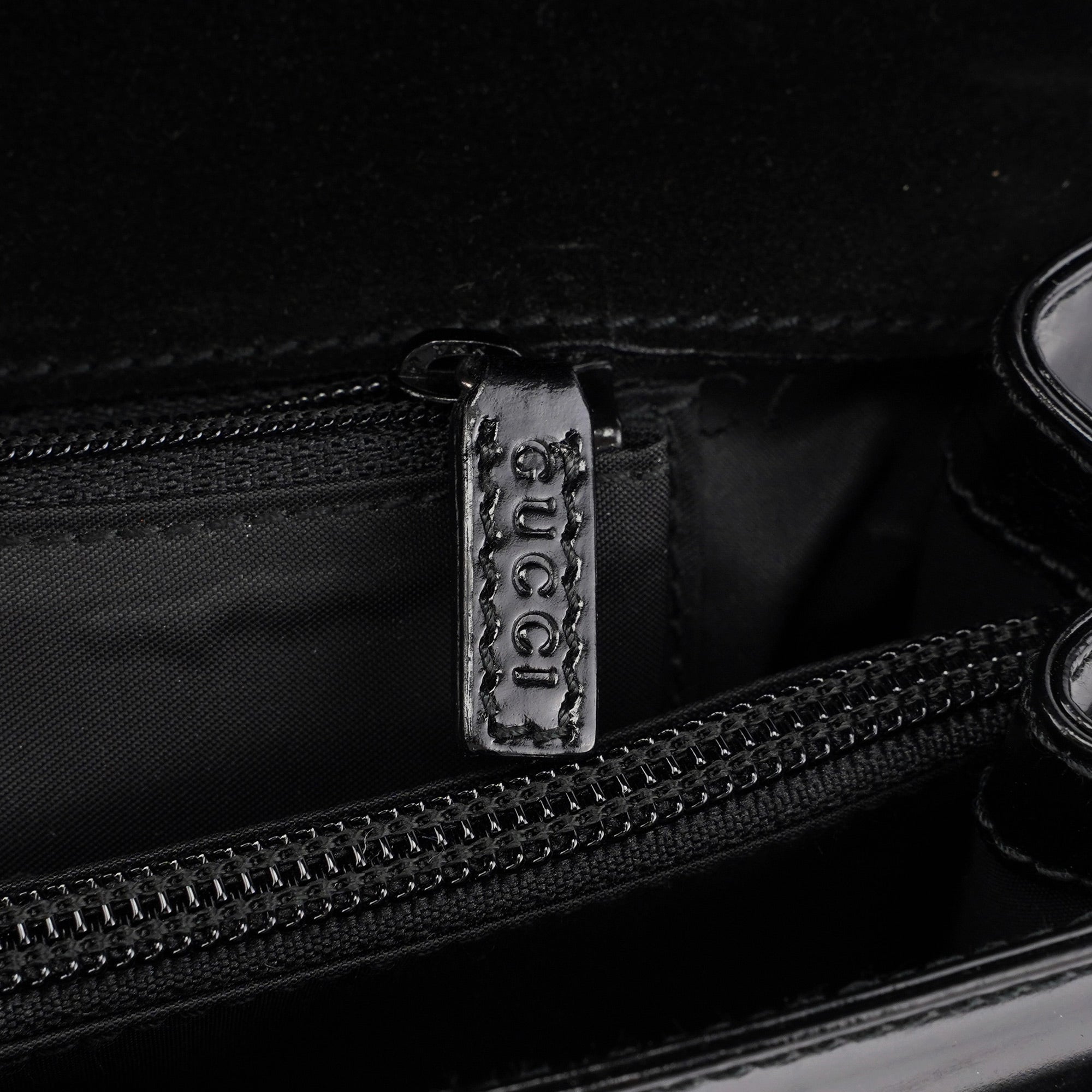 Black Patent Leather Flap Shoulder Bag