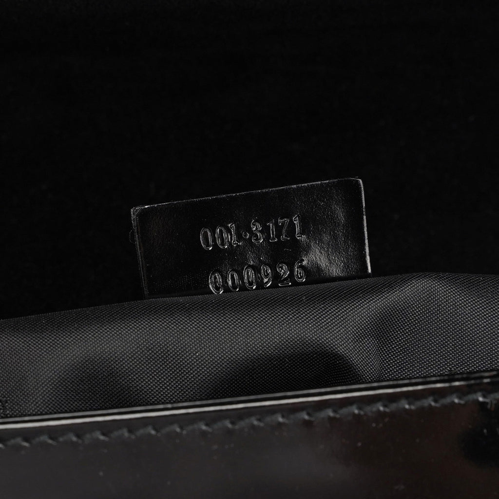 Black Patent Leather Flap Shoulder Bag