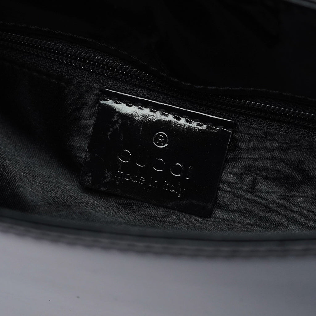Black Patent Leather Flap Shoulder Bag