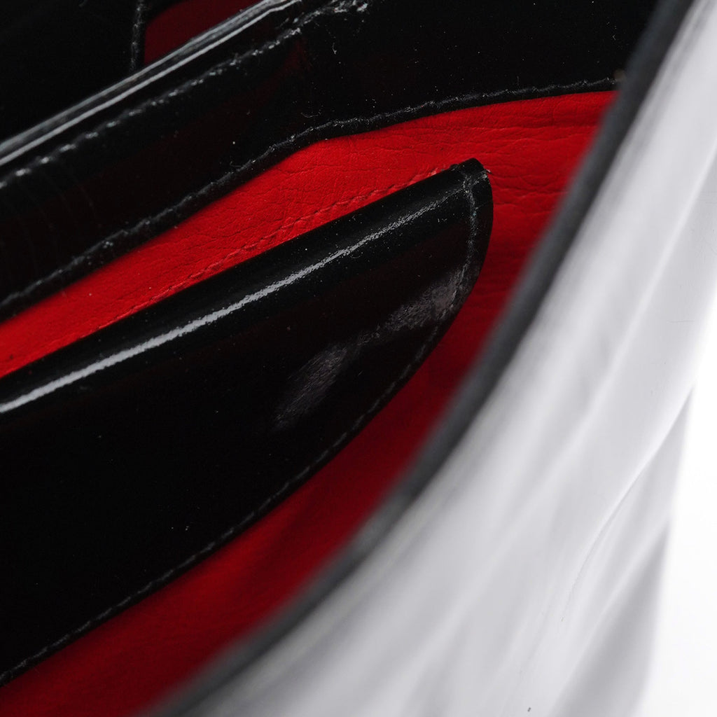 Black Patent Leather G Shoulder Bag
