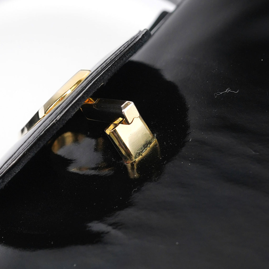 Black Patent Leather G Shoulder Bag