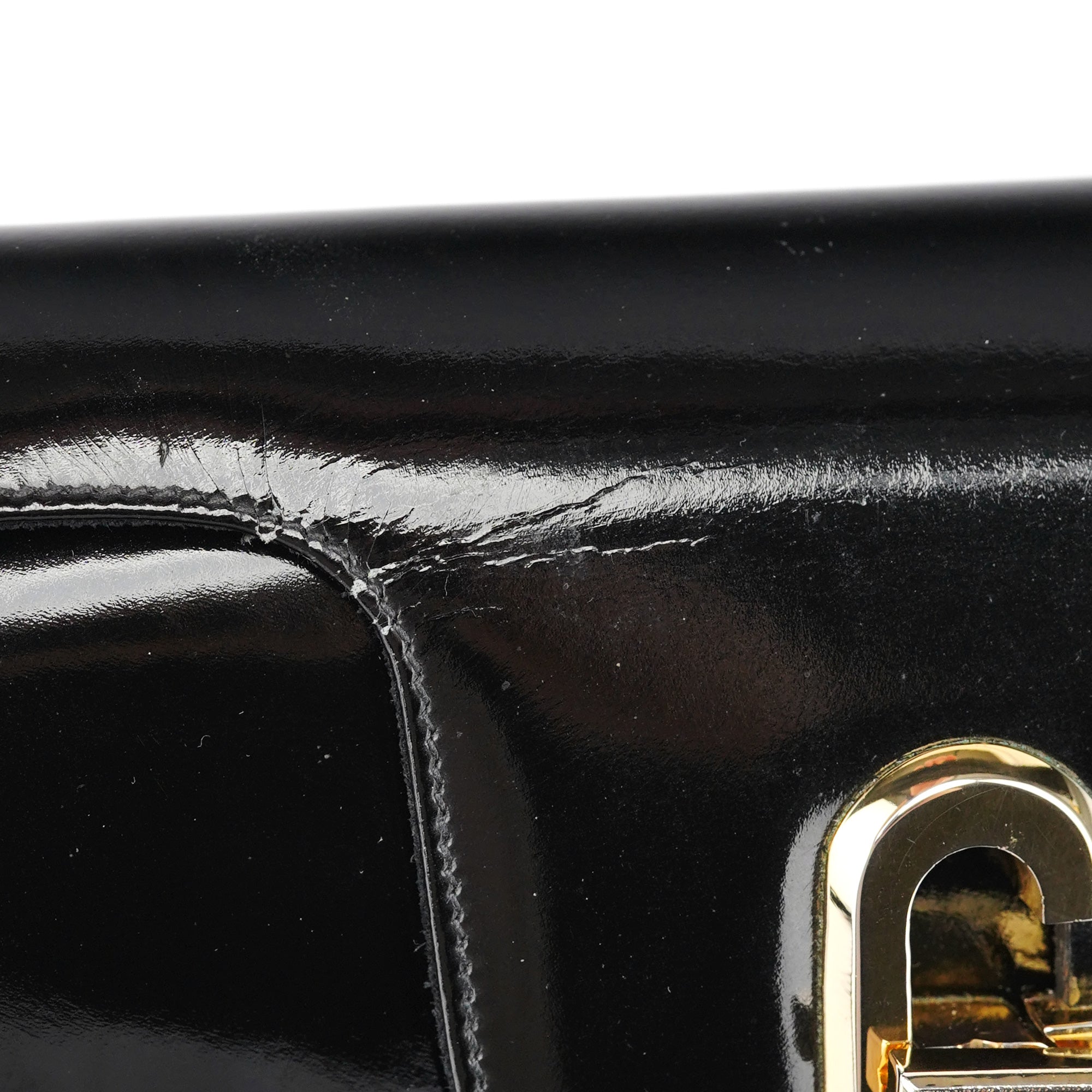 Black Patent Leather G Shoulder Bag