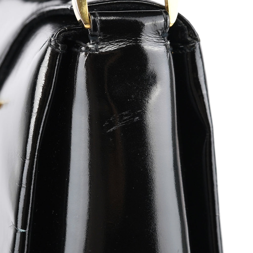 Black Patent Leather G Shoulder Bag