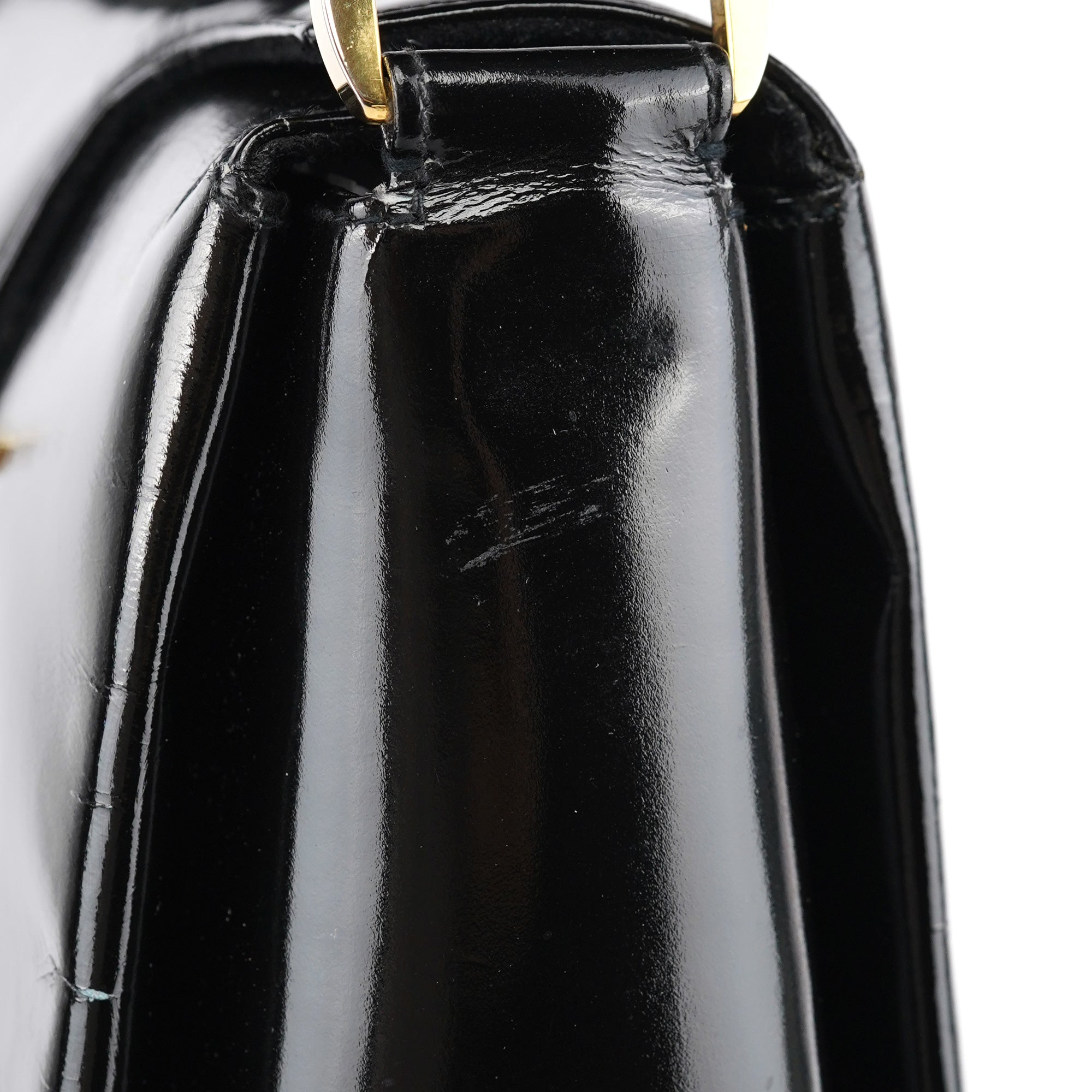Black Patent Leather G Shoulder Bag