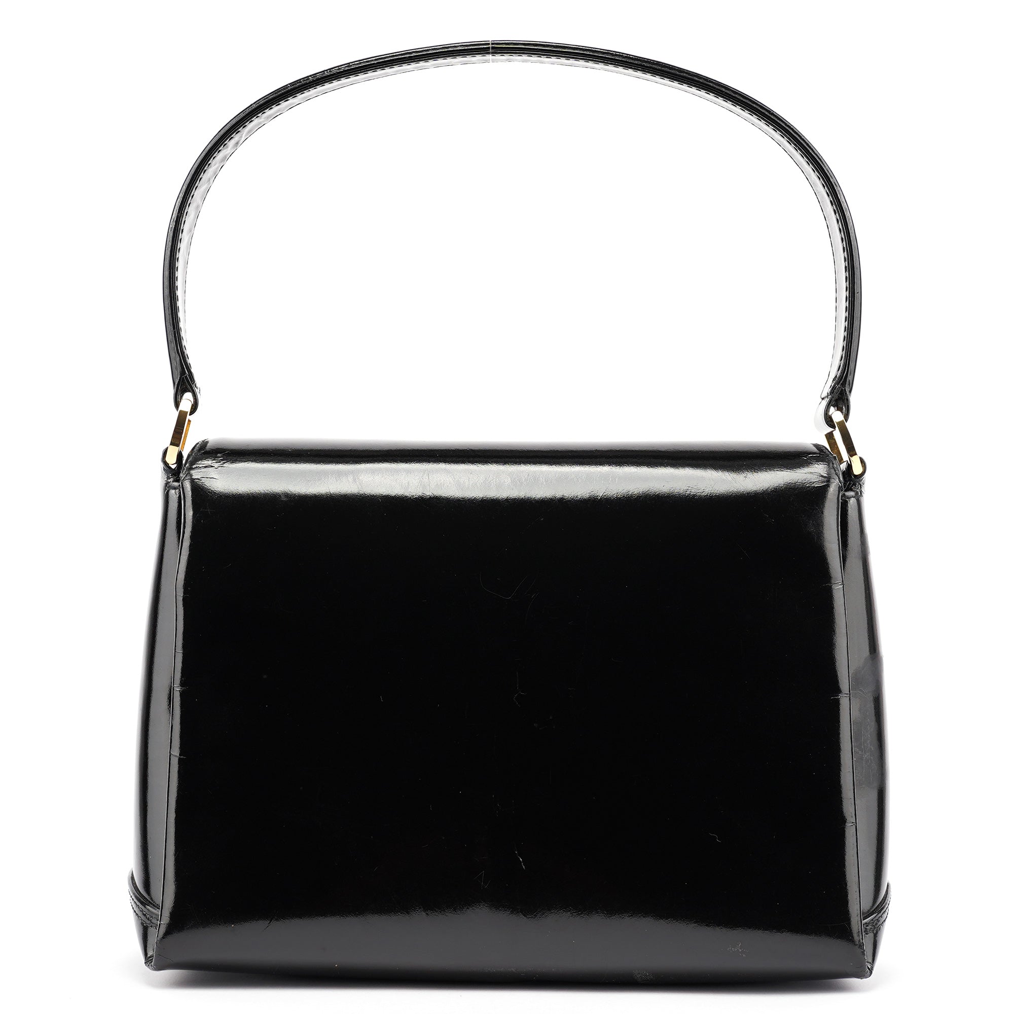 Black Patent Leather G Shoulder Bag