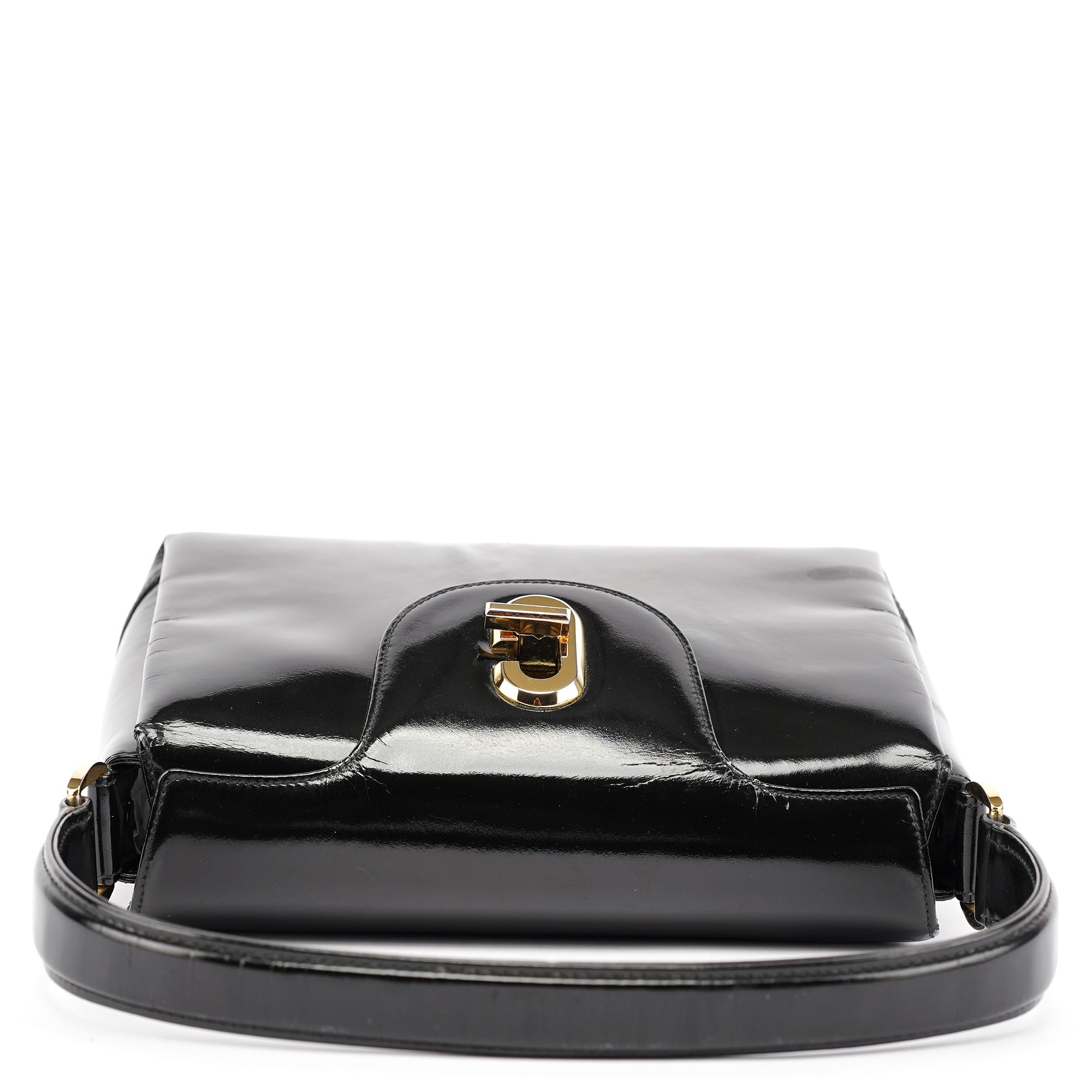 Black Patent Leather G Shoulder Bag