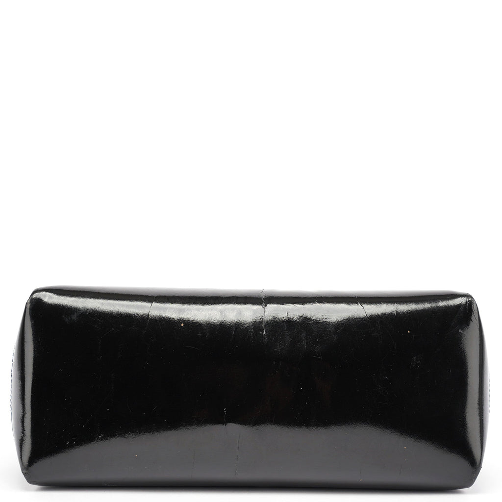 Black Patent Leather G Shoulder Bag