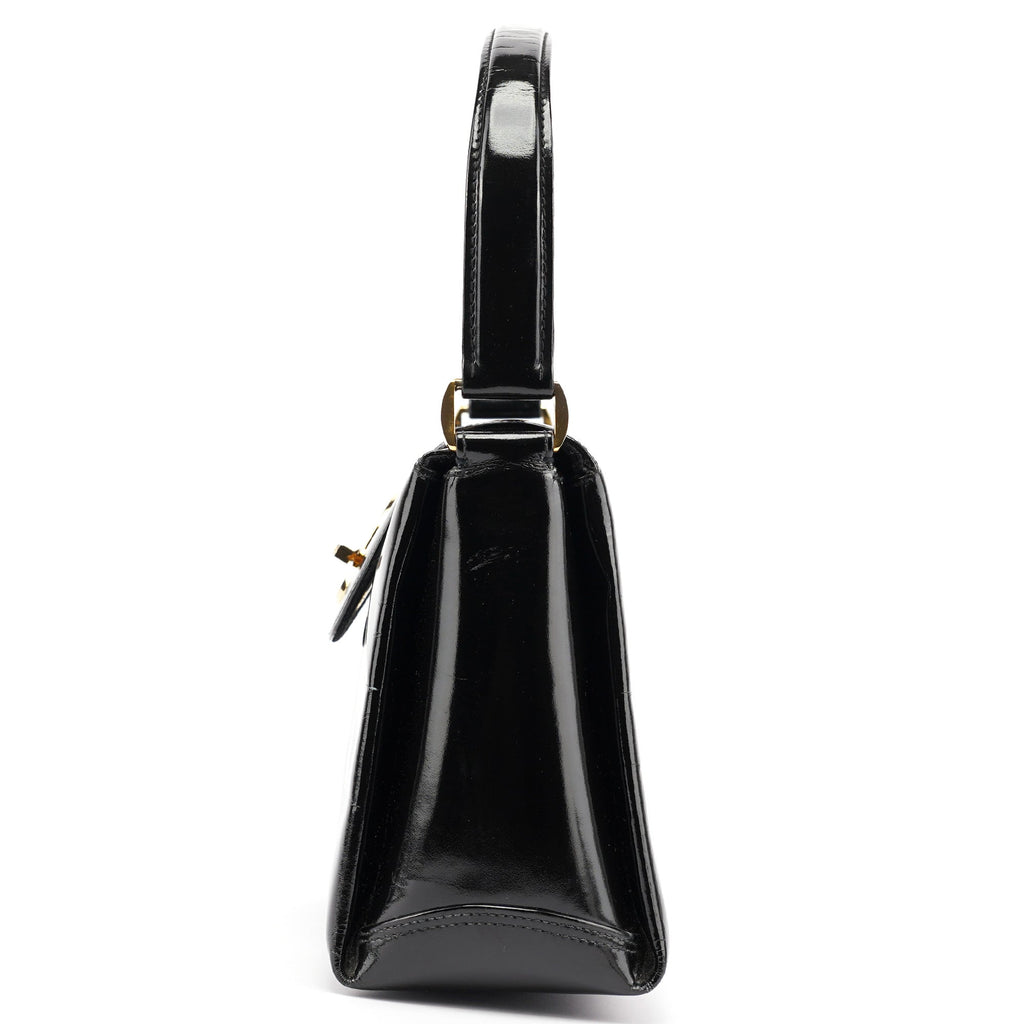 Black Patent Leather G Shoulder Bag