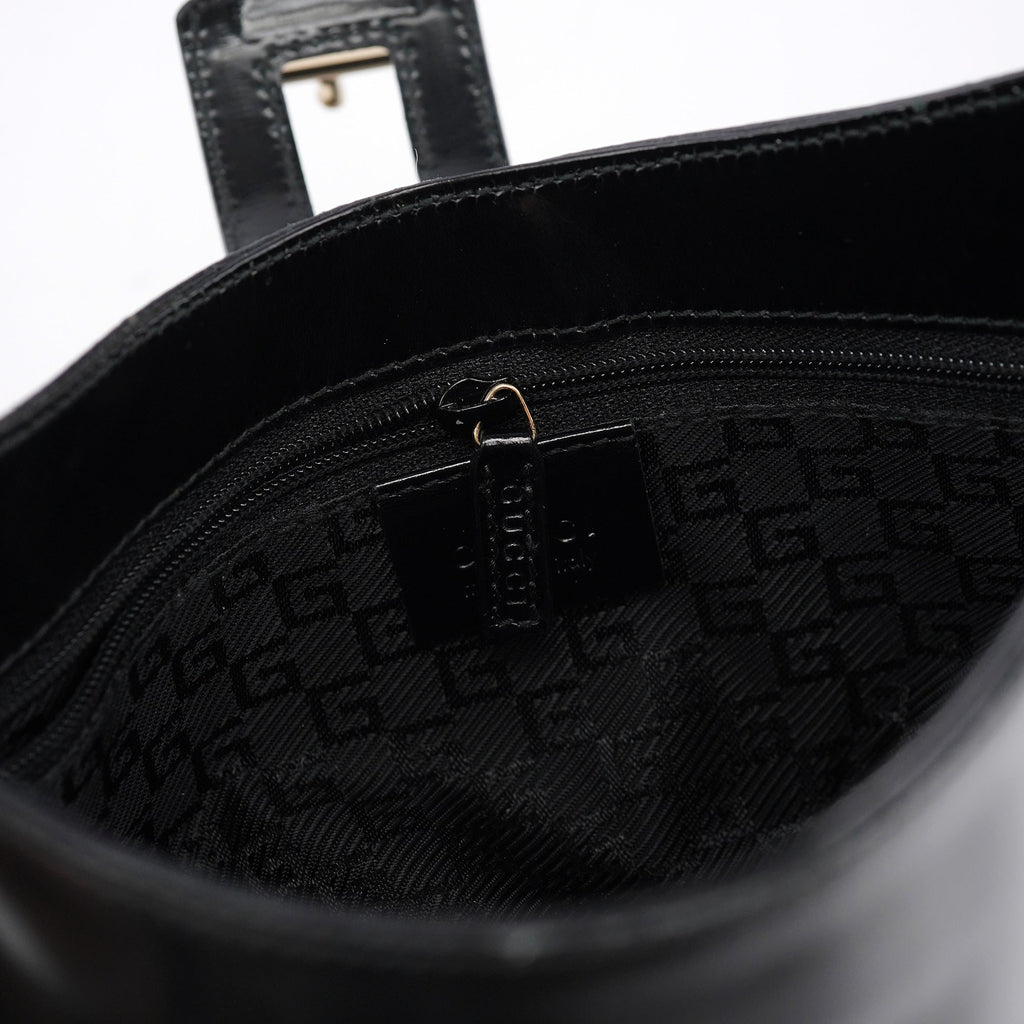 Black Patent Leather Jackie Shoulder Bag