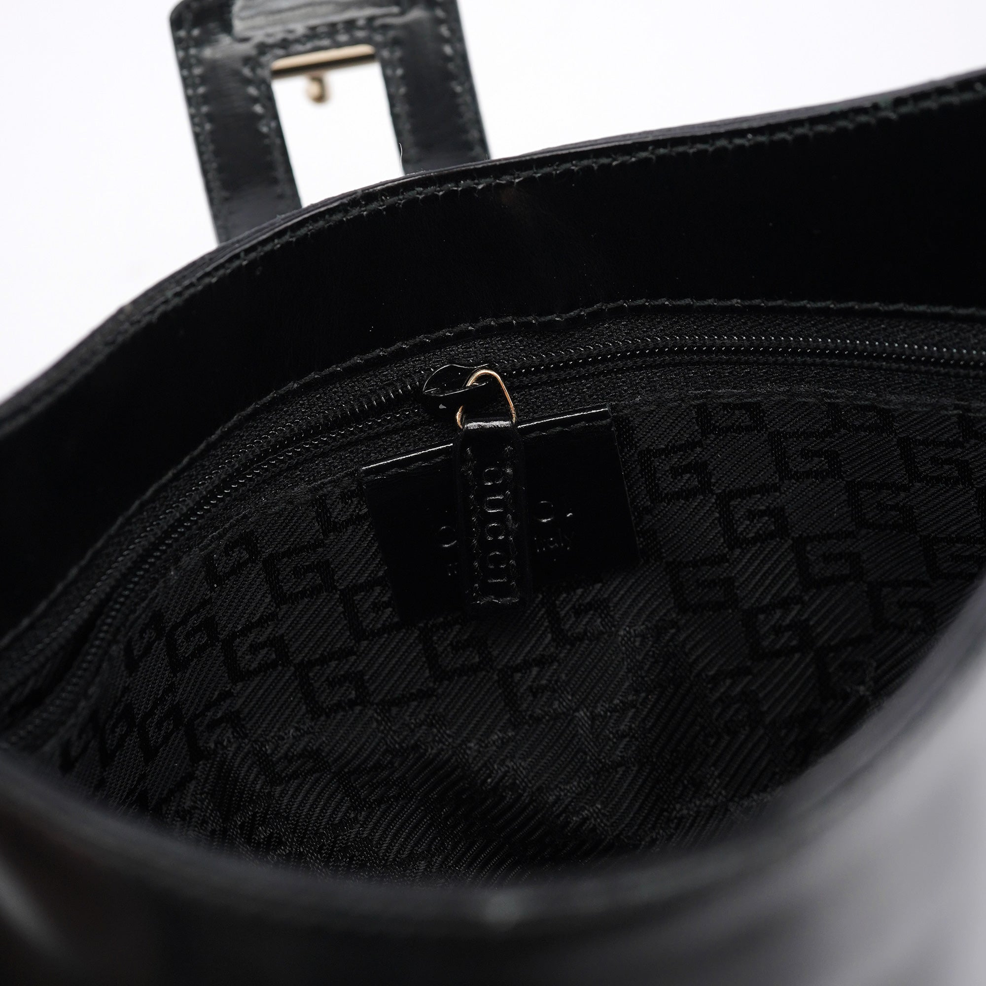 Black Patent Leather Jackie Shoulder Bag