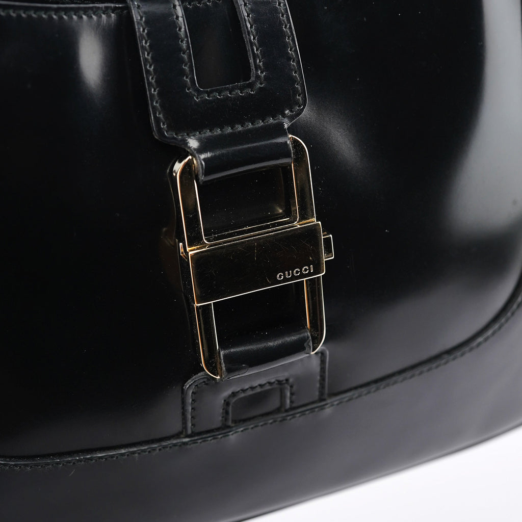 Black Patent Leather Jackie Shoulder Bag