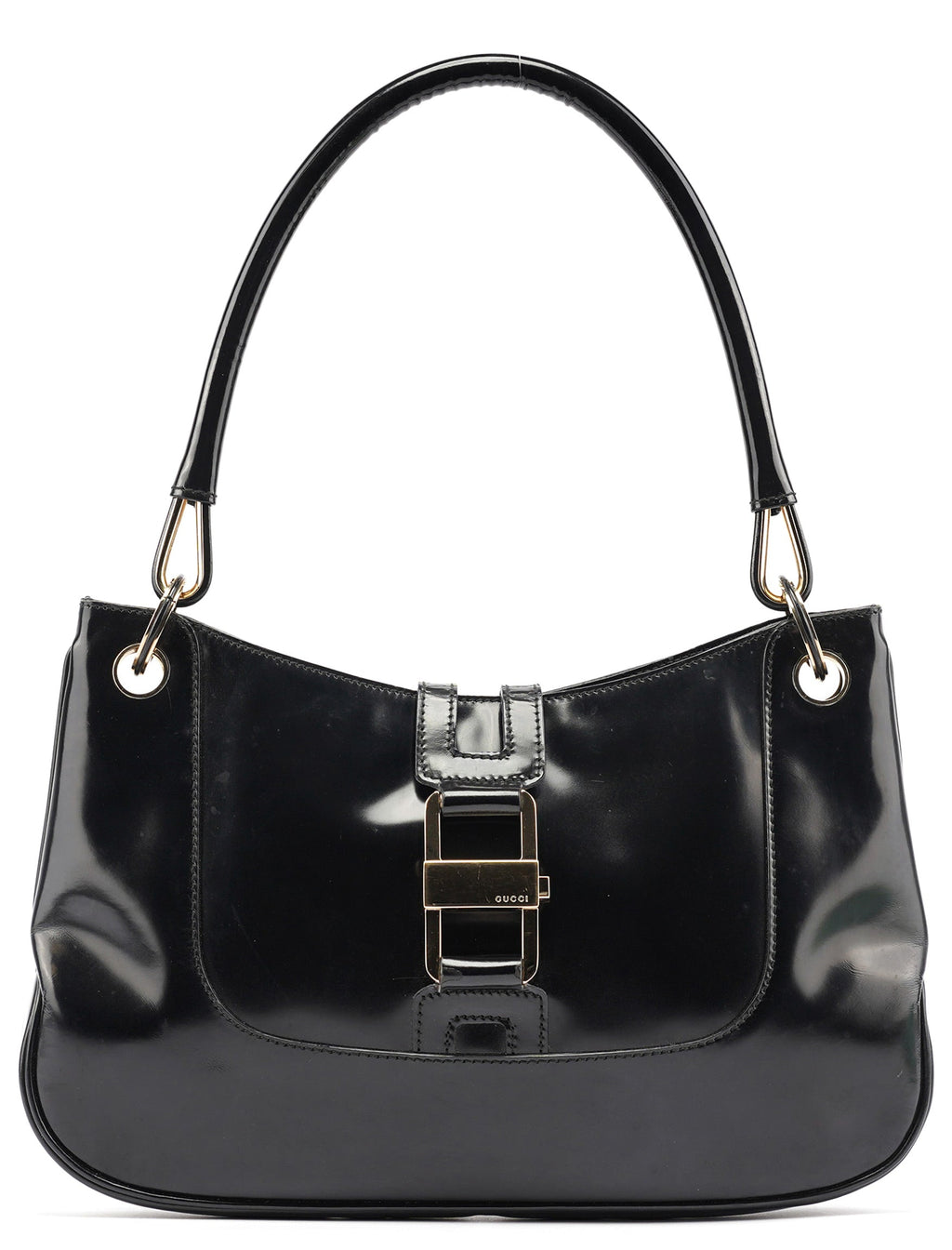 Black Patent Leather Jackie Shoulder Bag