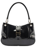 Black Patent Leather Jackie Shoulder Bag