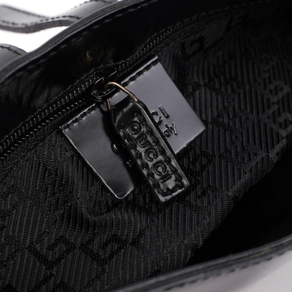 Black Patent Leather Jackie Shoulder Bag