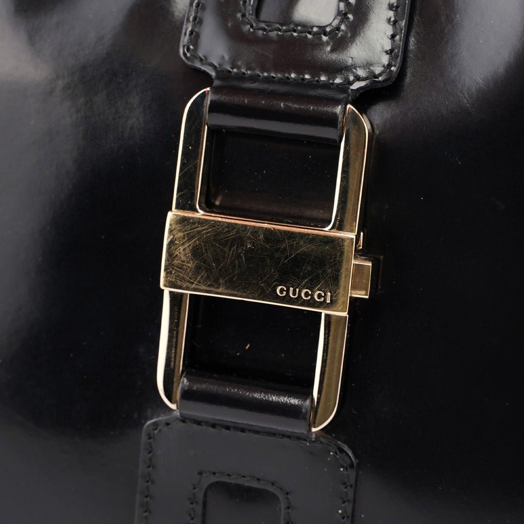Black Patent Leather Jackie Shoulder Bag