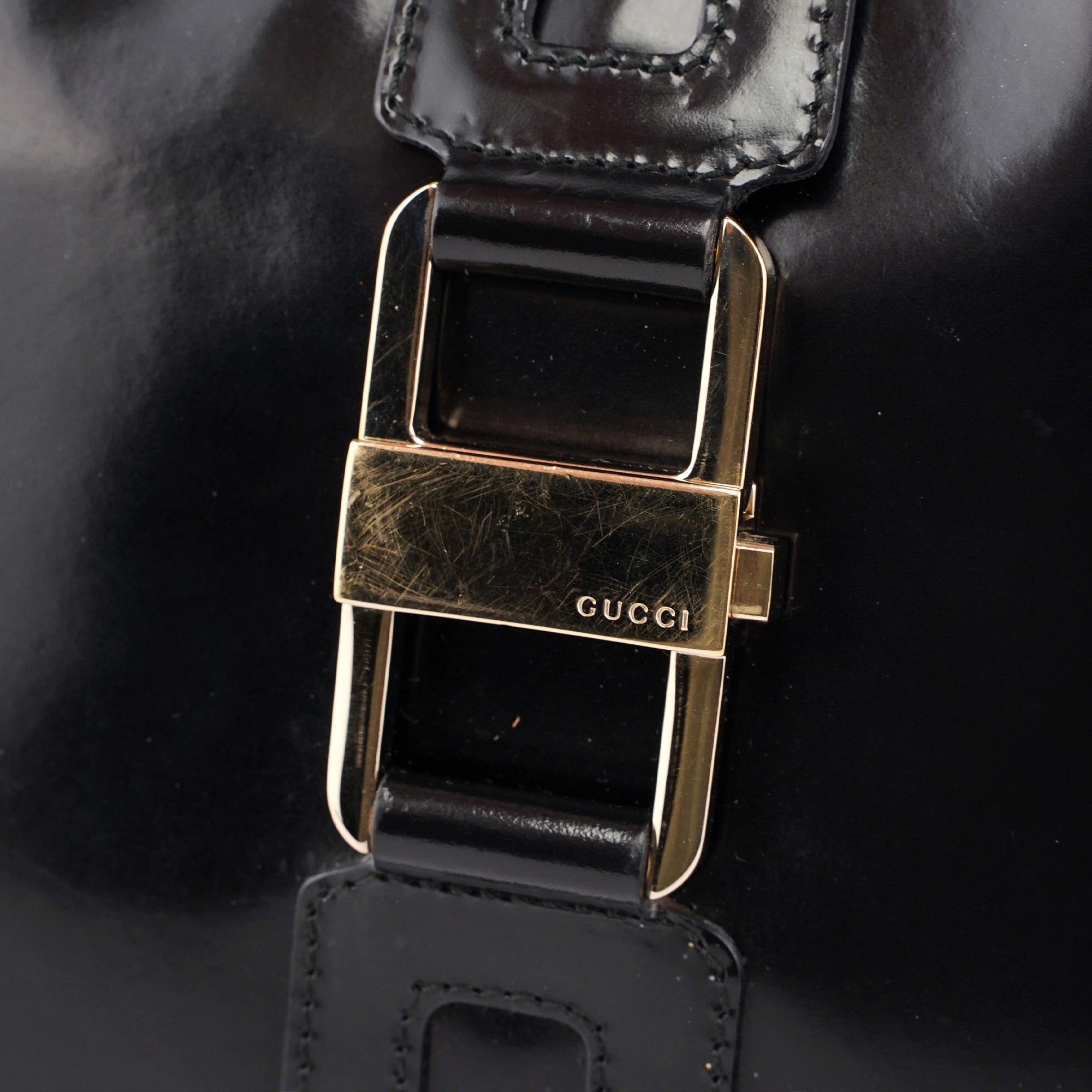 Black Patent Leather Jackie Shoulder Bag
