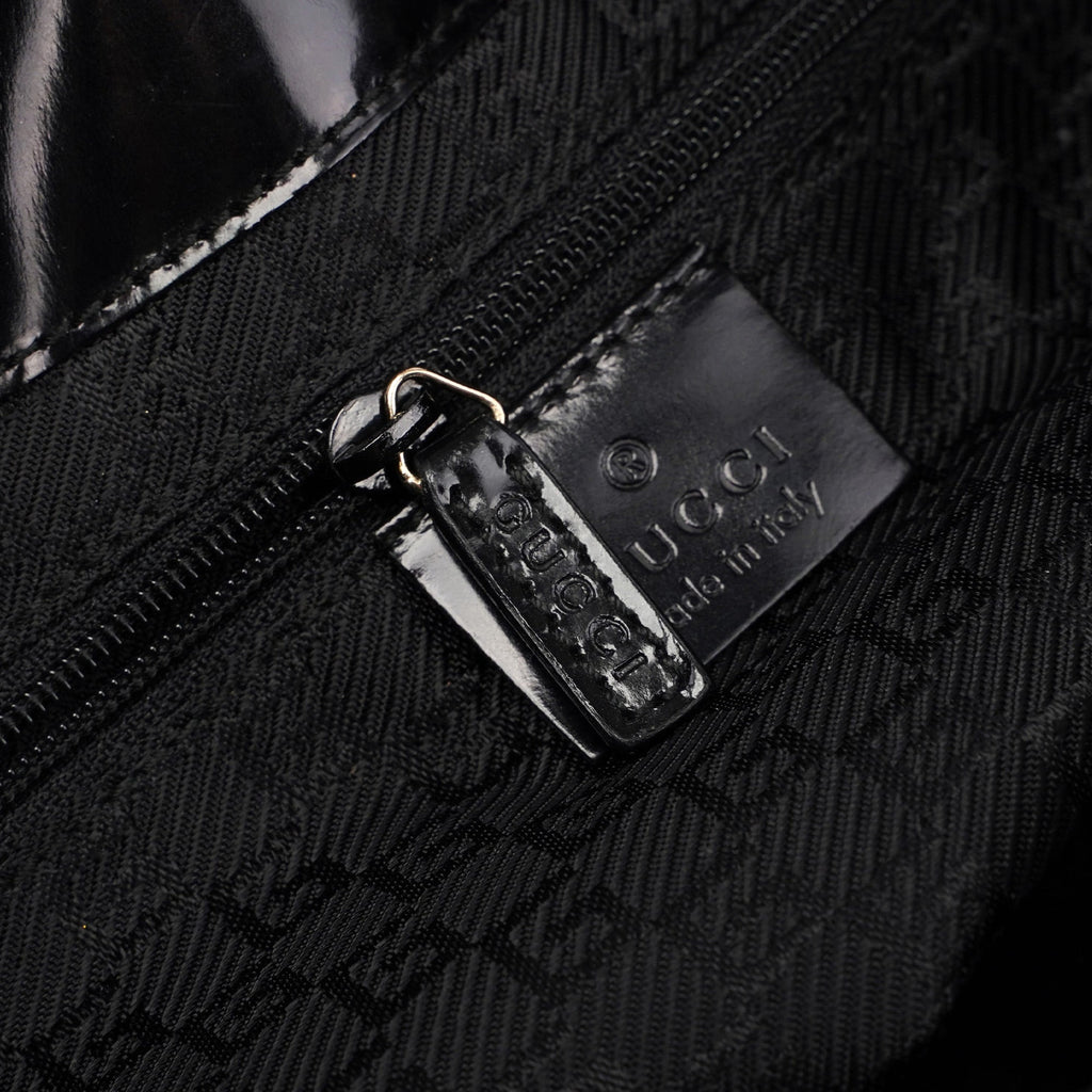 Black Patent Leather Jackie Shoulder Bag