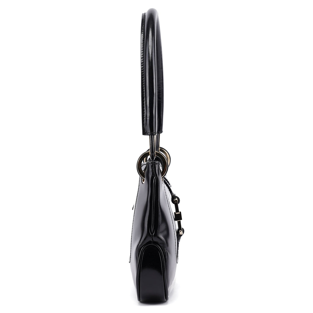 Black Patent Leather Jackie Shoulder Bag