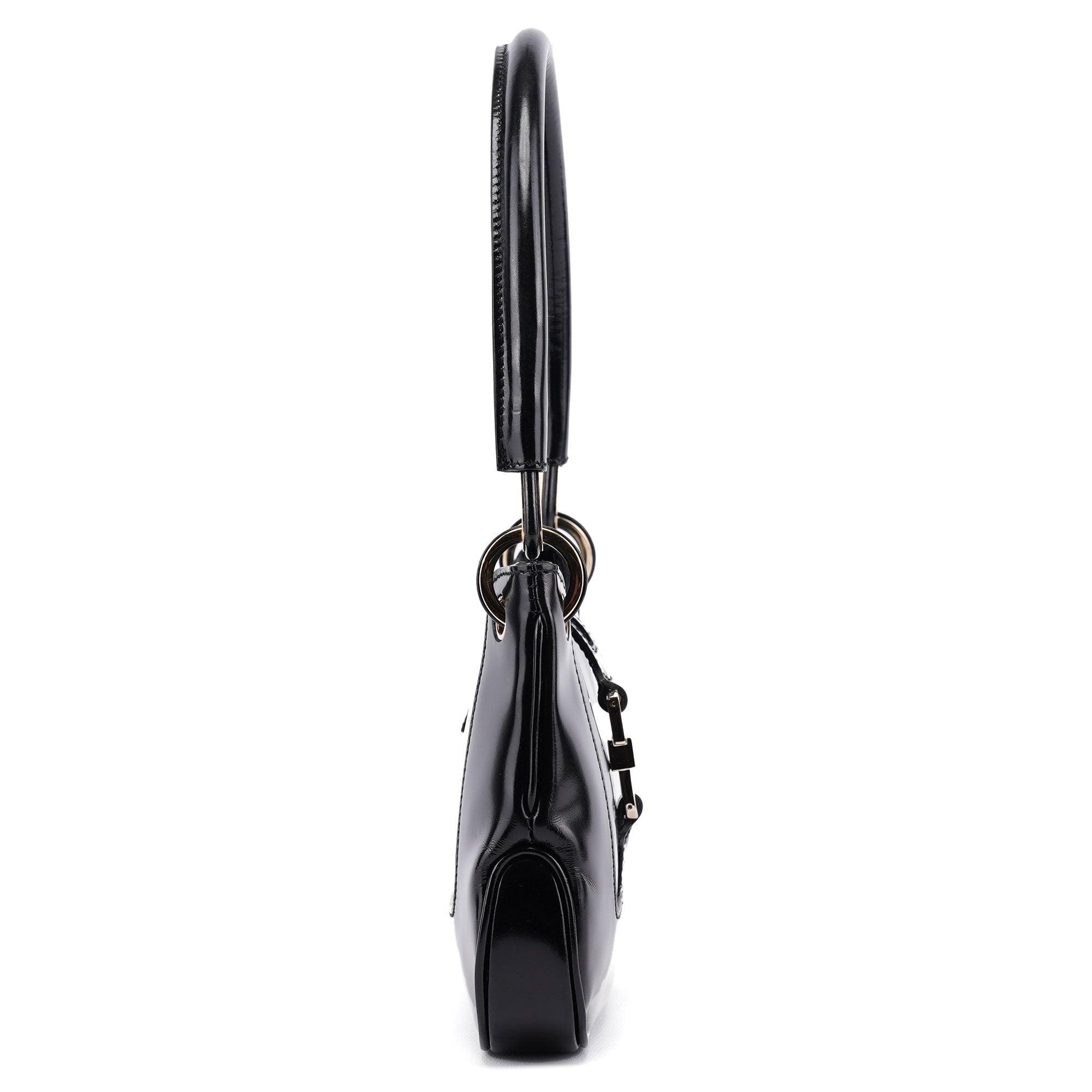 Black Patent Leather Jackie Shoulder Bag