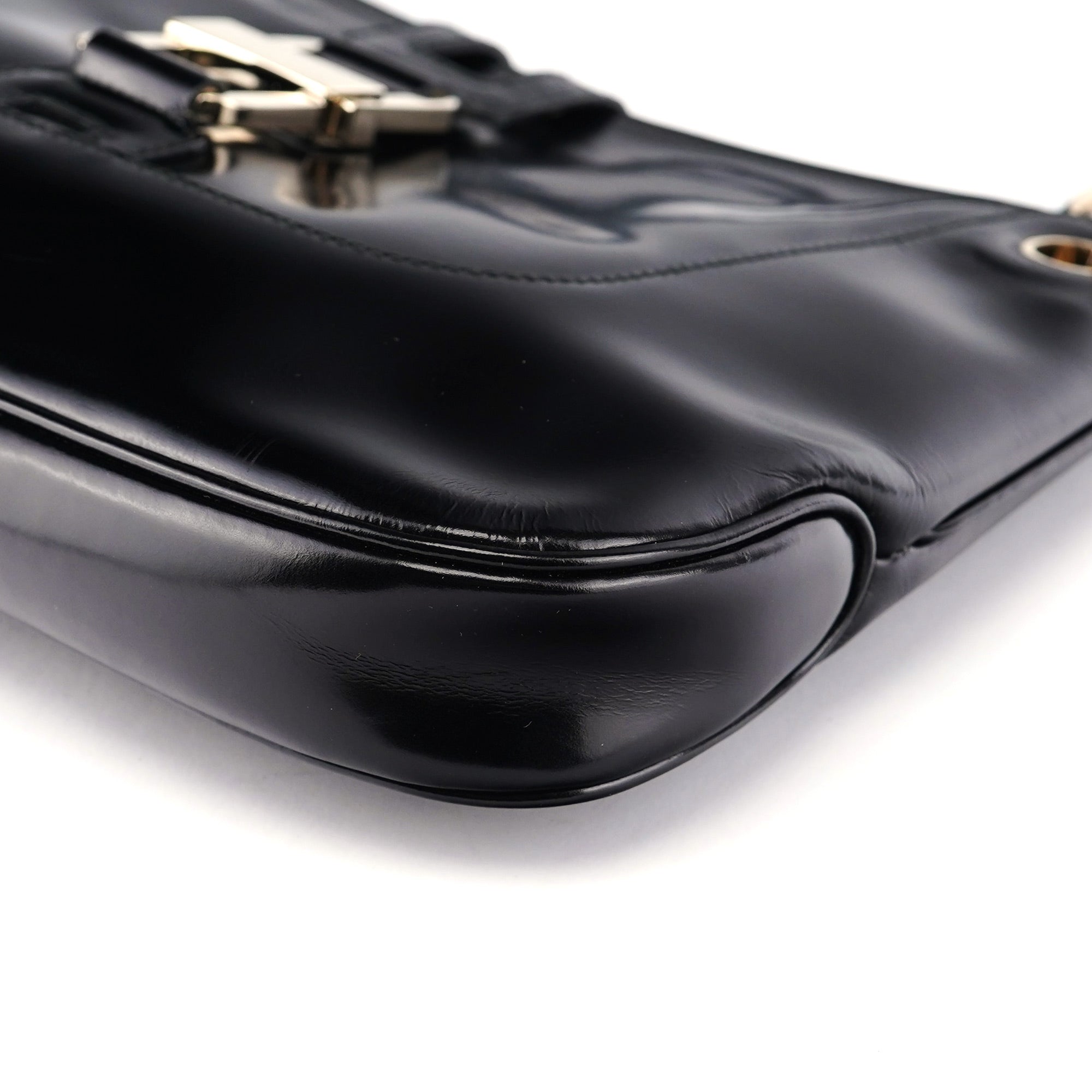 Black Patent Leather Jackie Shoulder Bag