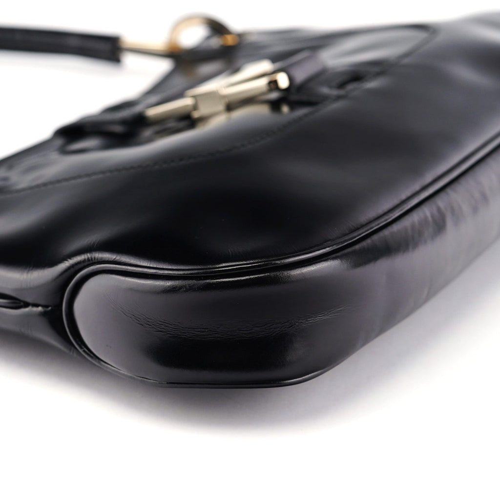 Black Patent Leather Jackie Shoulder Bag