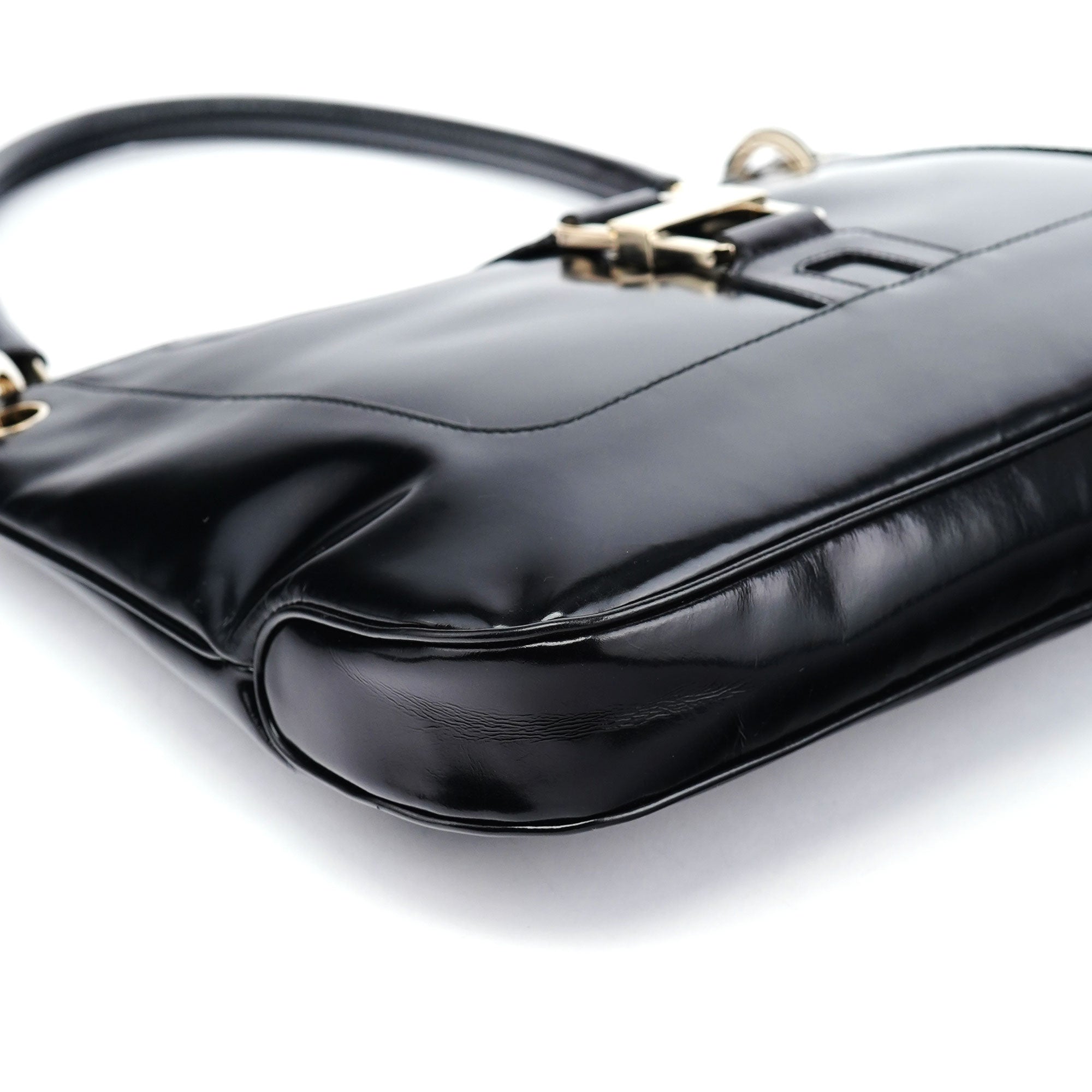 Black Patent Leather Jackie Shoulder Bag