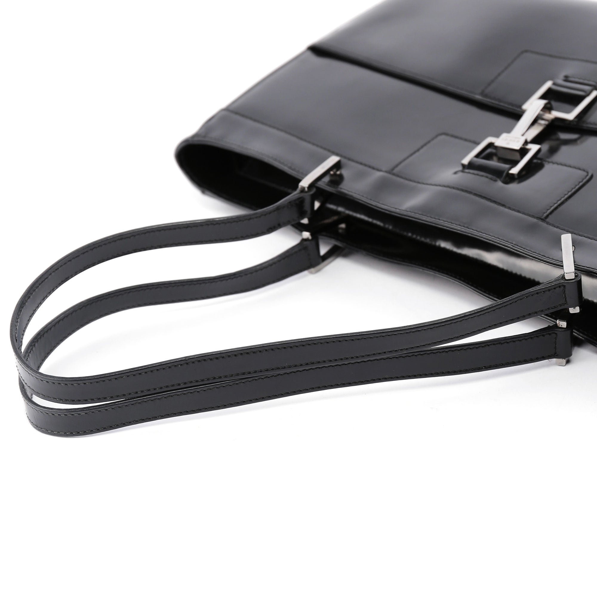 Black Patent Leather Jackie Tote