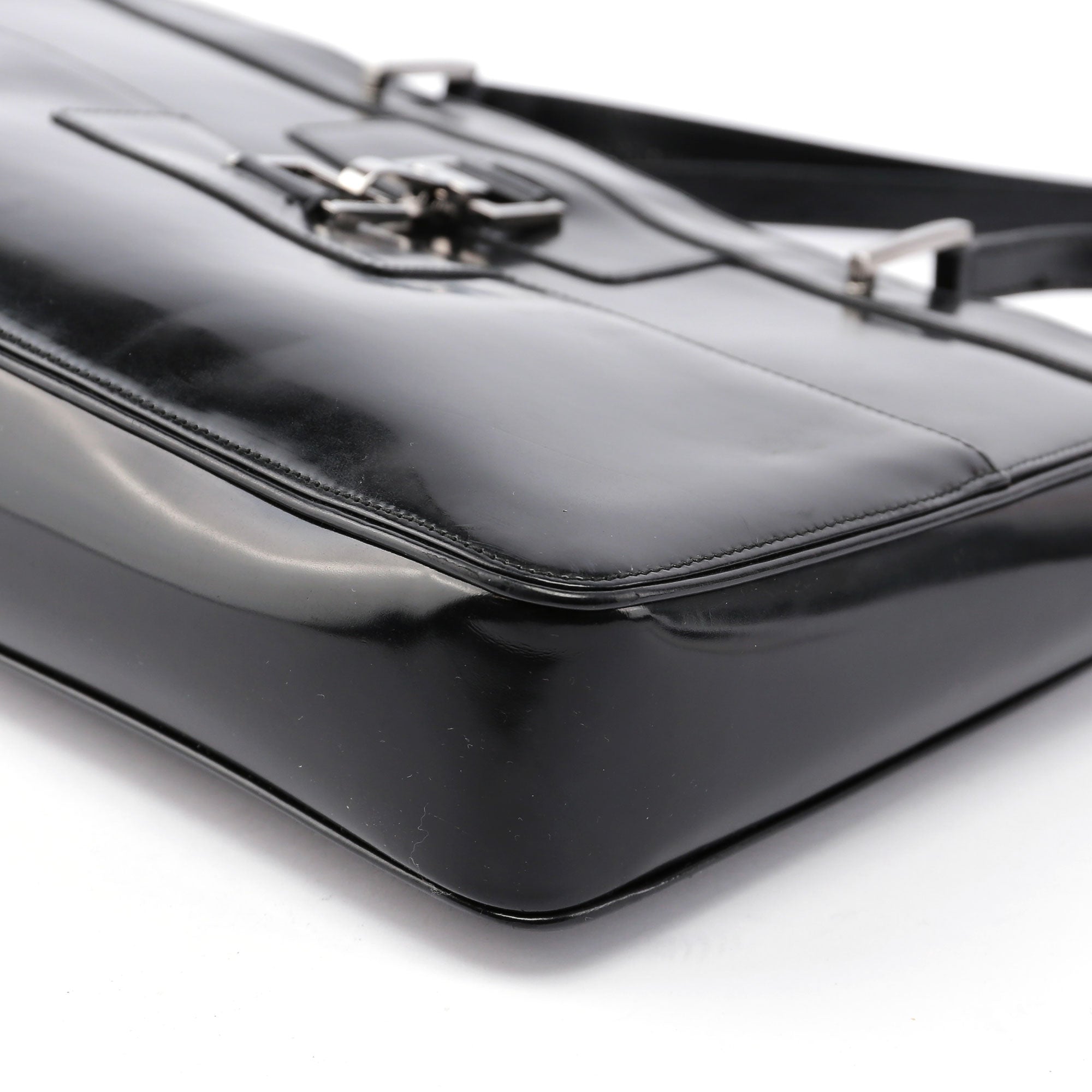 Black Patent Leather Jackie Tote