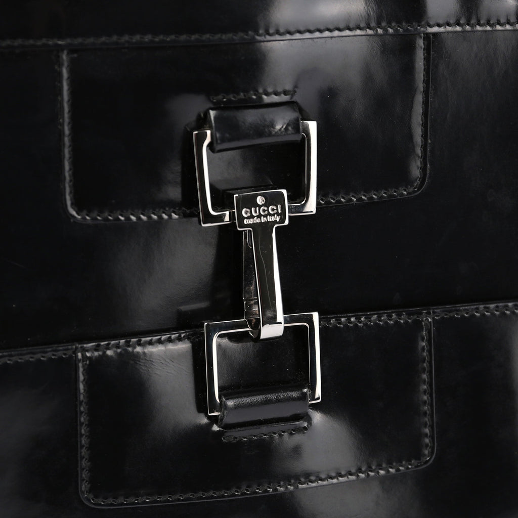 Black Patent Leather Jackie Tote