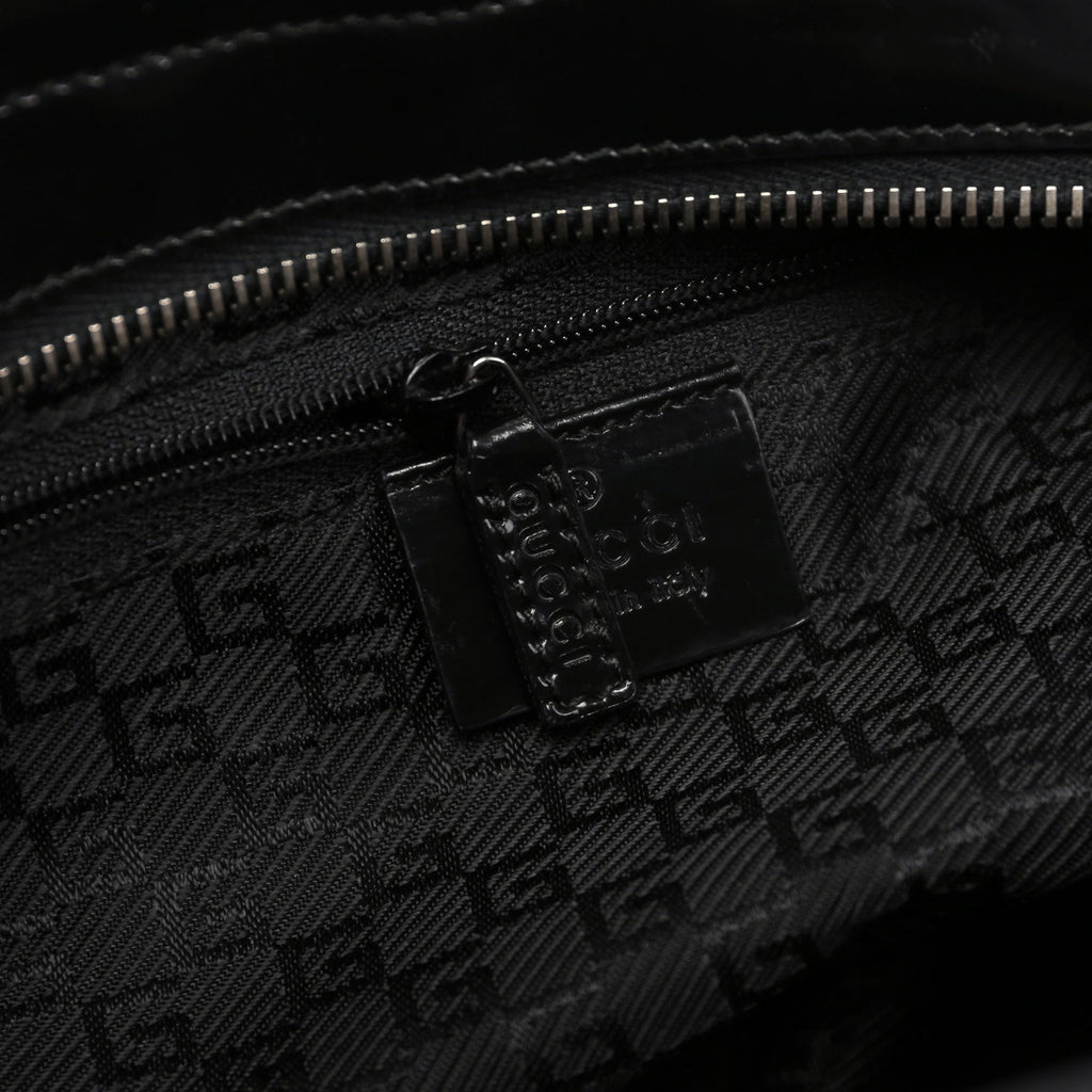 Black Patent Leather Jackie Tote