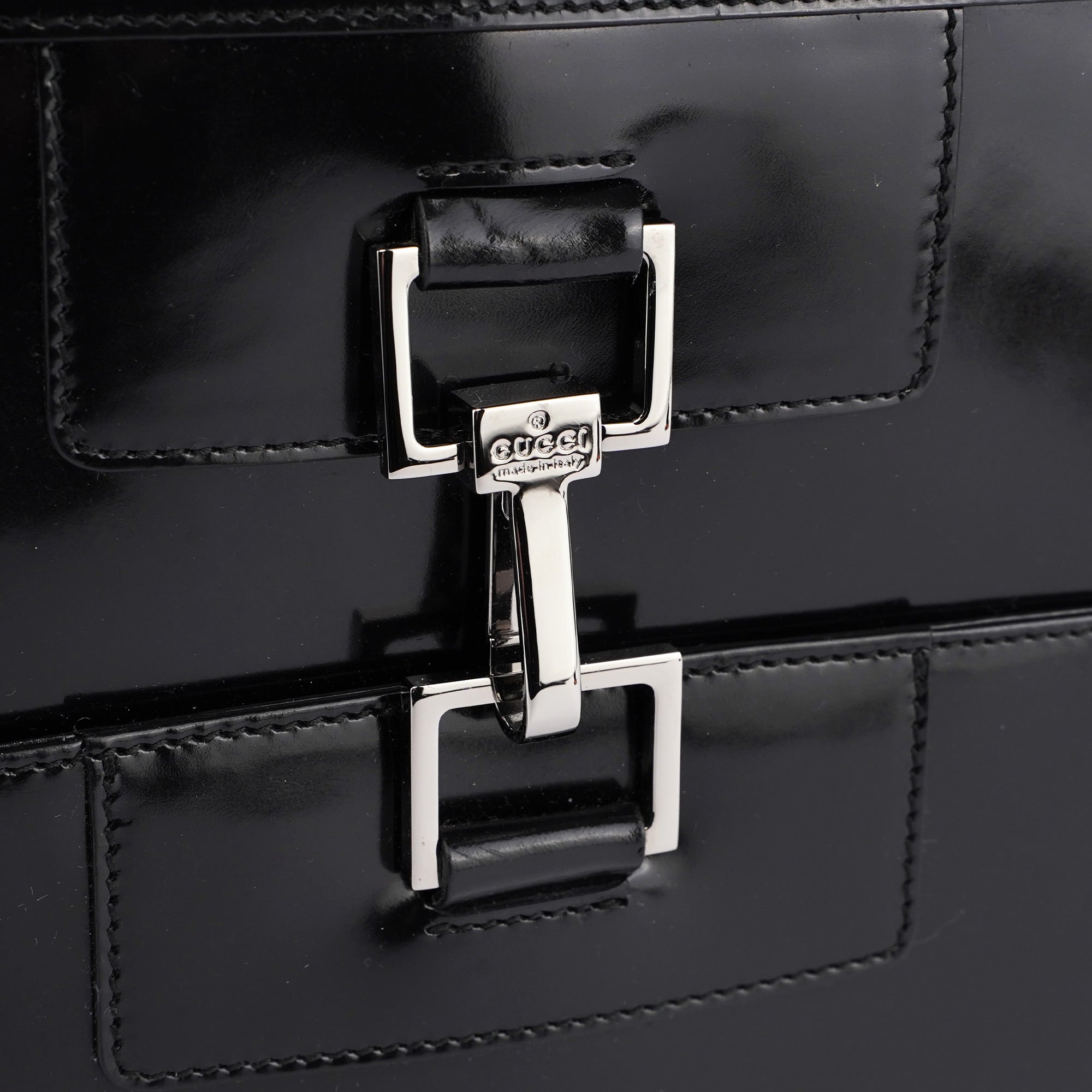 Black Patent Leather Jackie Tote