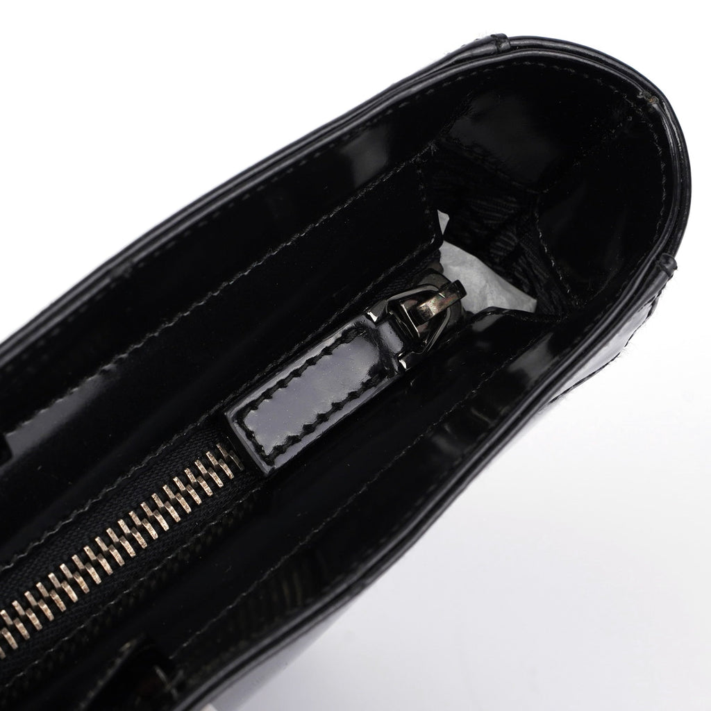 Black Patent Leather Jackie Tote