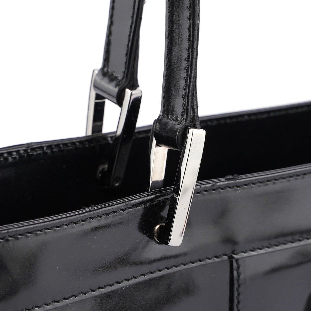 Black Patent Leather Jackie Tote