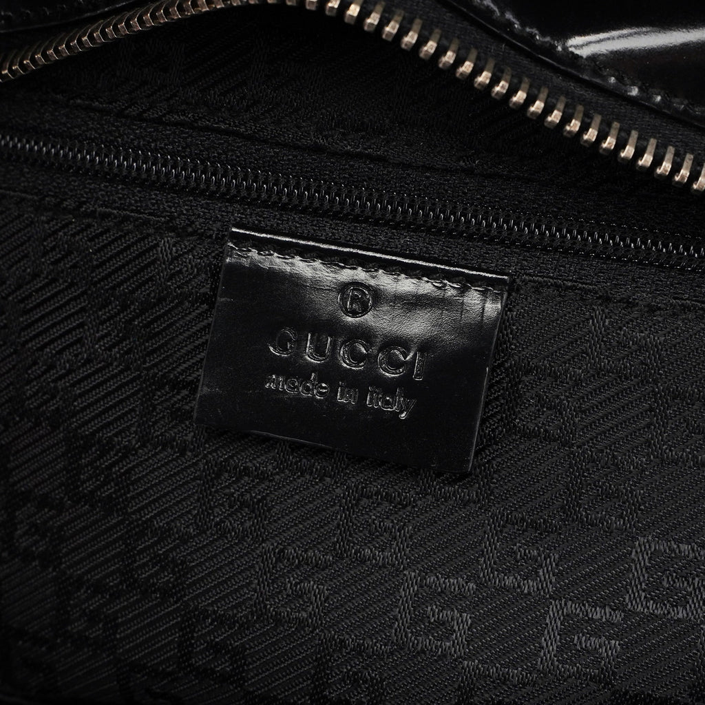 Black Patent Leather Jackie Tote