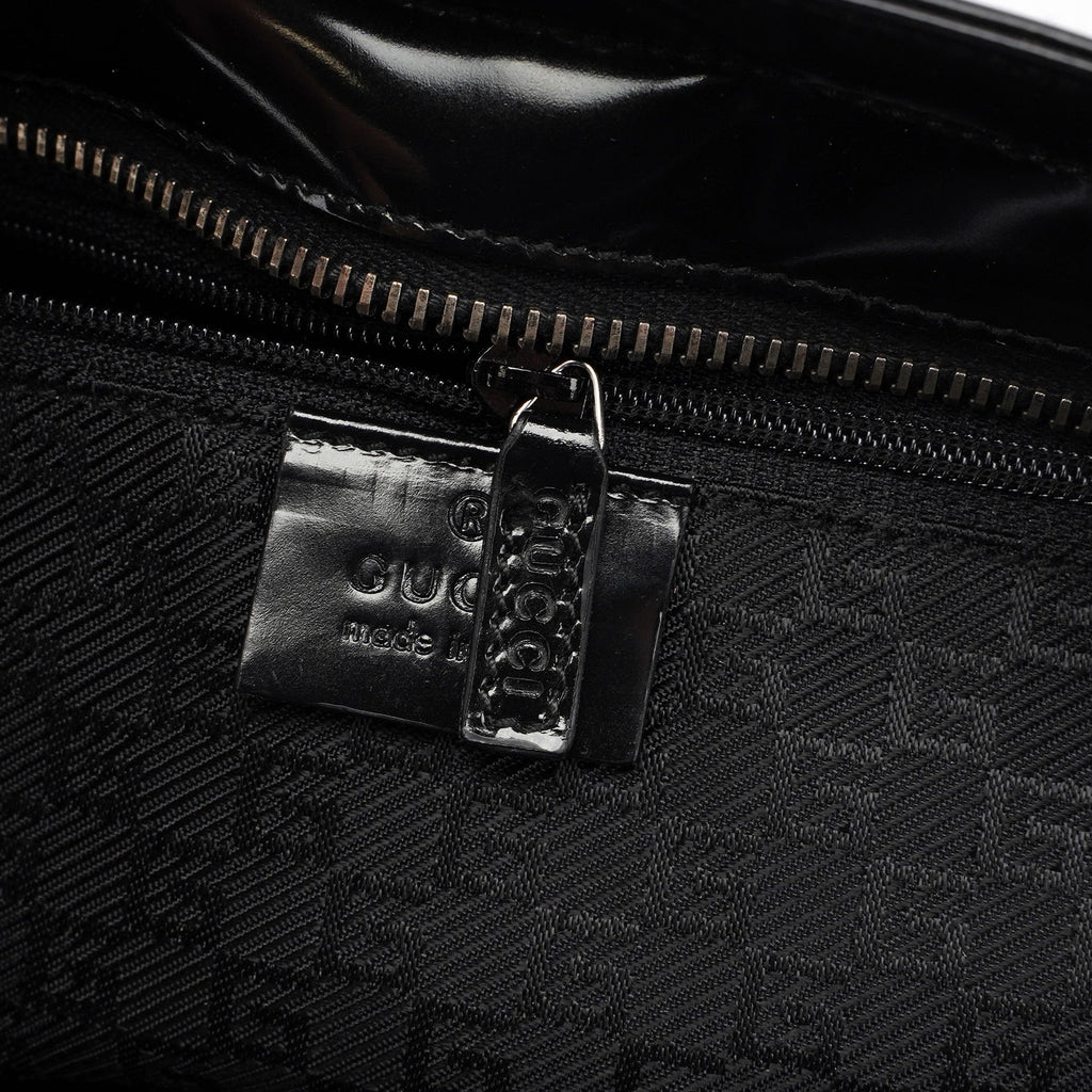 Black Patent Leather Jackie Tote