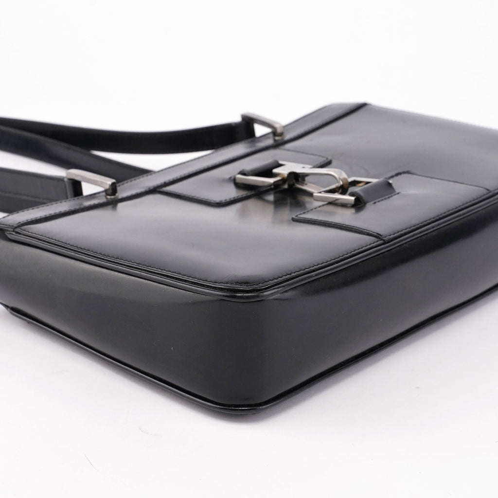 Black Patent Leather Jackie Tote