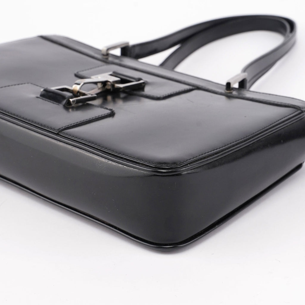 Black Patent Leather Jackie Tote