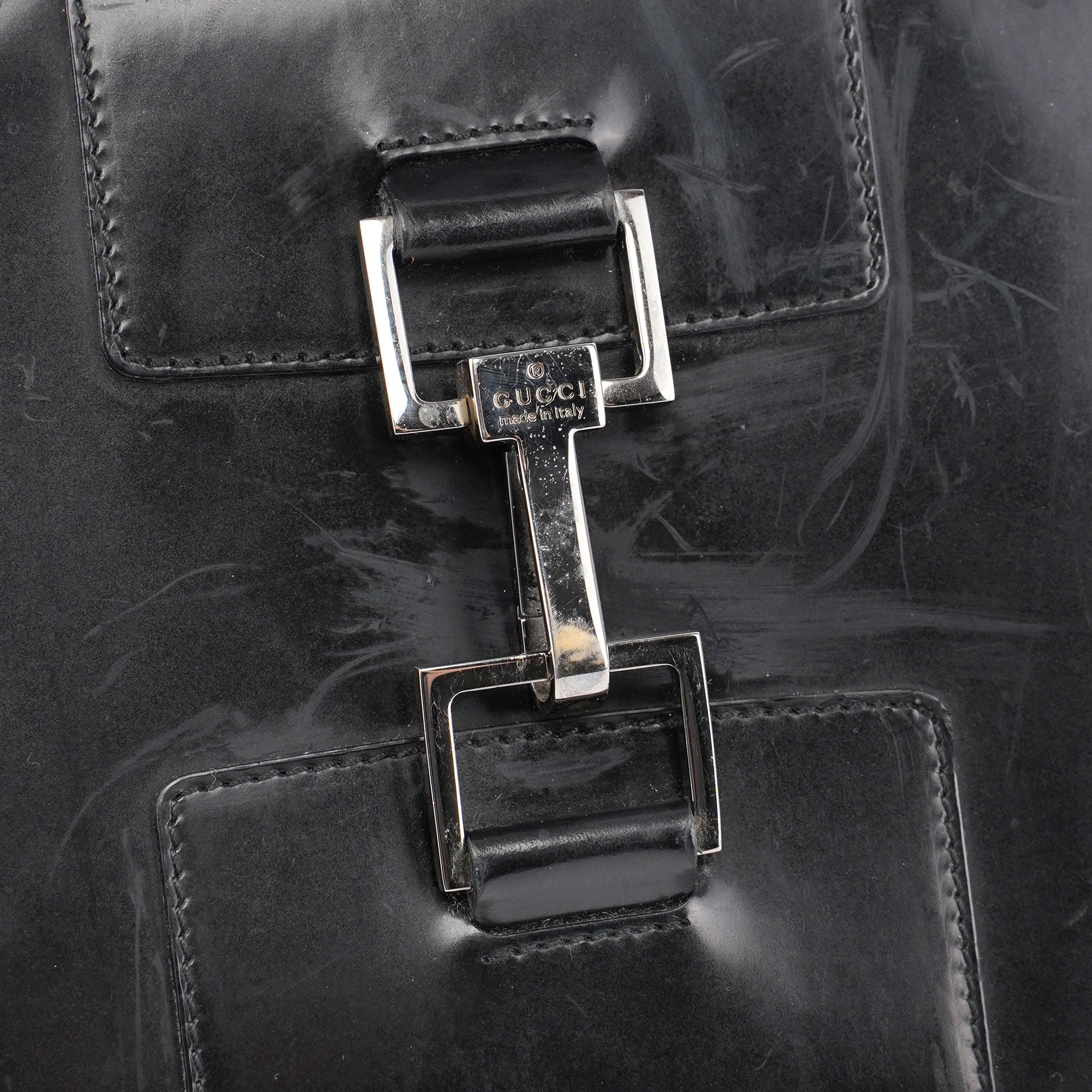 Black Patent Leather Jackie Tote