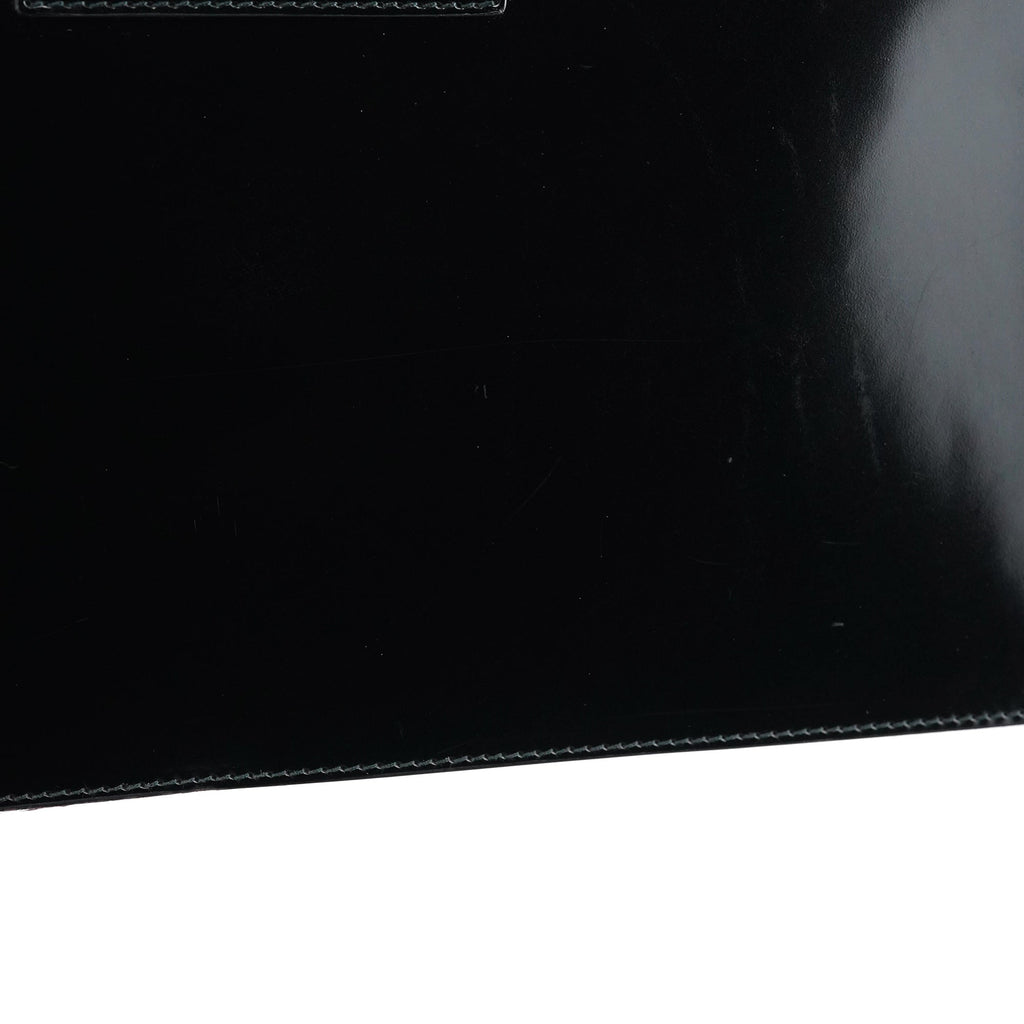 Black Patent Leather Lucite Handle Bag