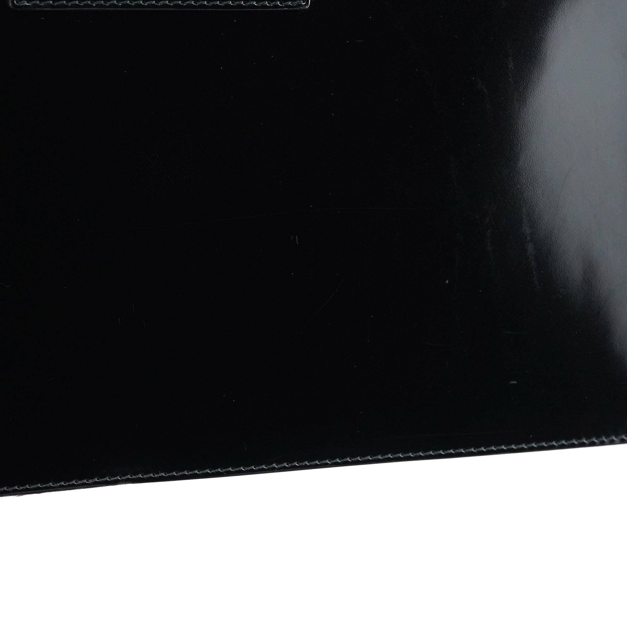 Black Patent Leather Lucite Handle Bag